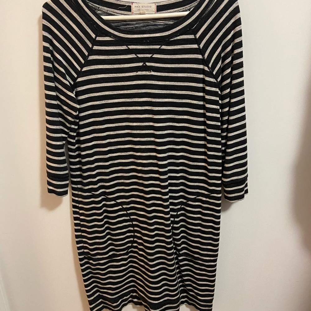 Black Stripe Max Studio Dress